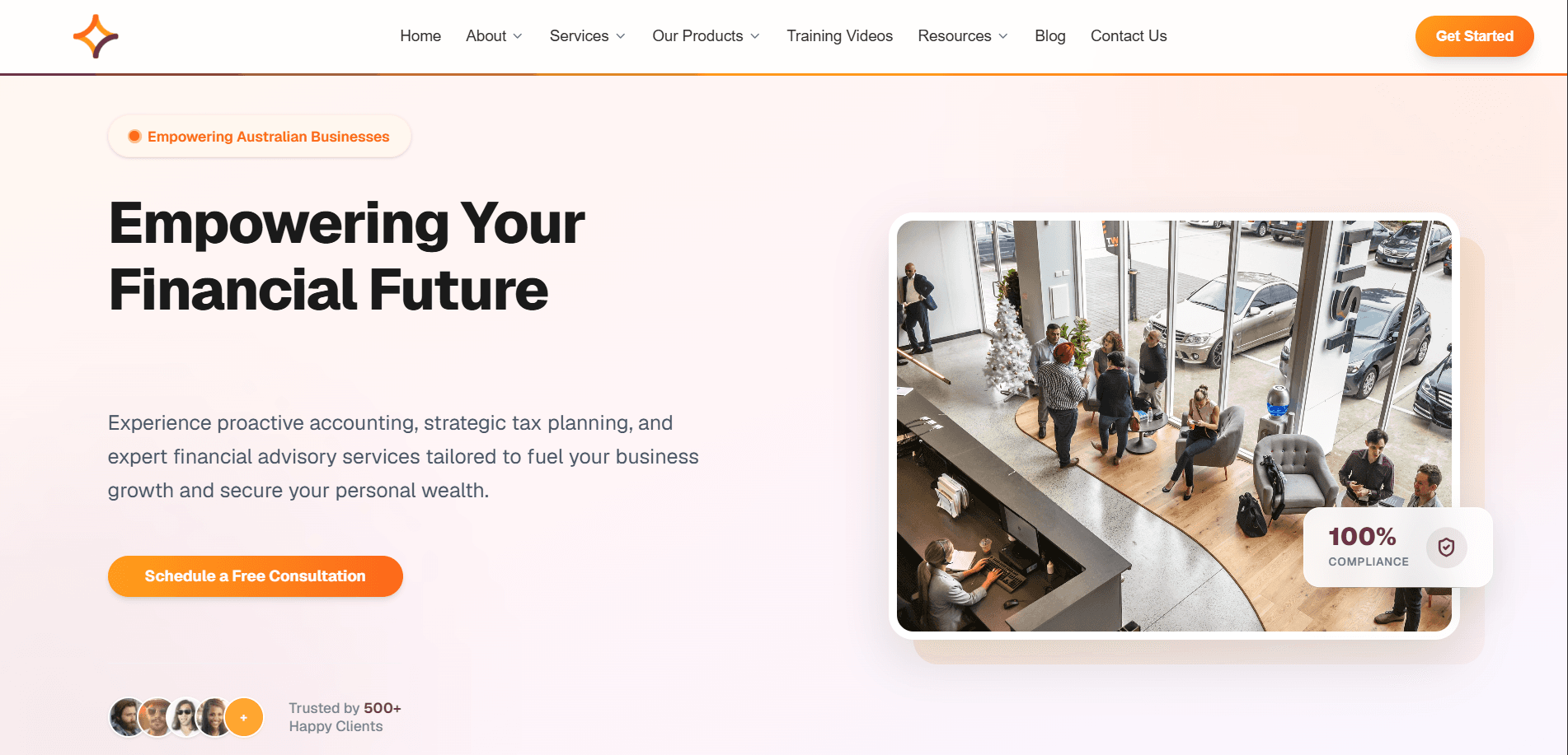 Success Accounting Group website showing service pages and blog layout